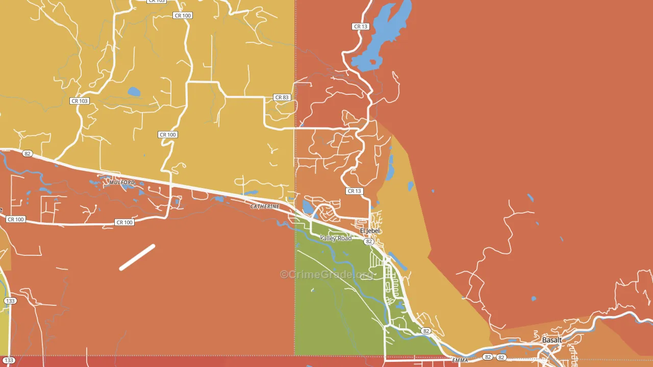 El Jebel, CO Map of Robbery Rates