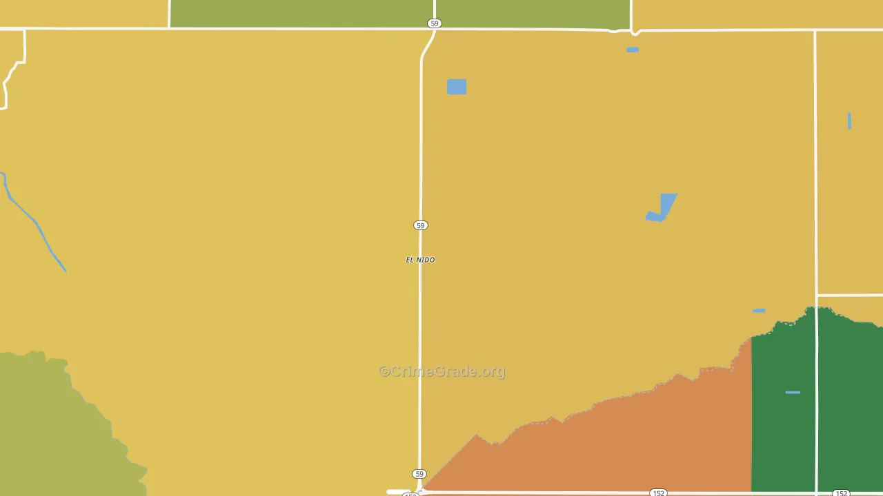 El Nido, CA Map of Robbery Rates