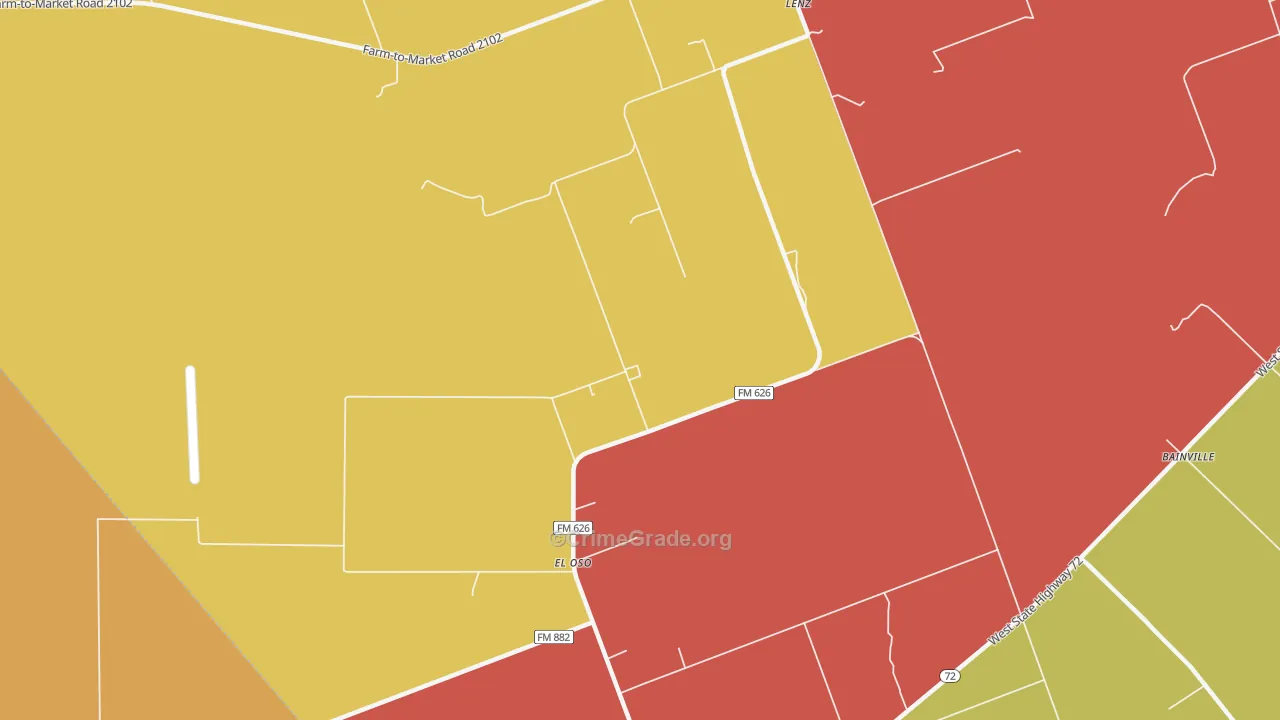 El Oso, TX Map of Robbery Rates