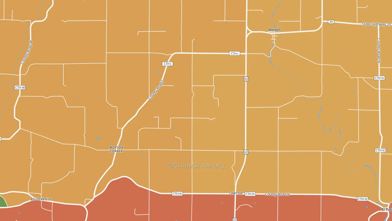El Paso, WI Map of Robbery Rates