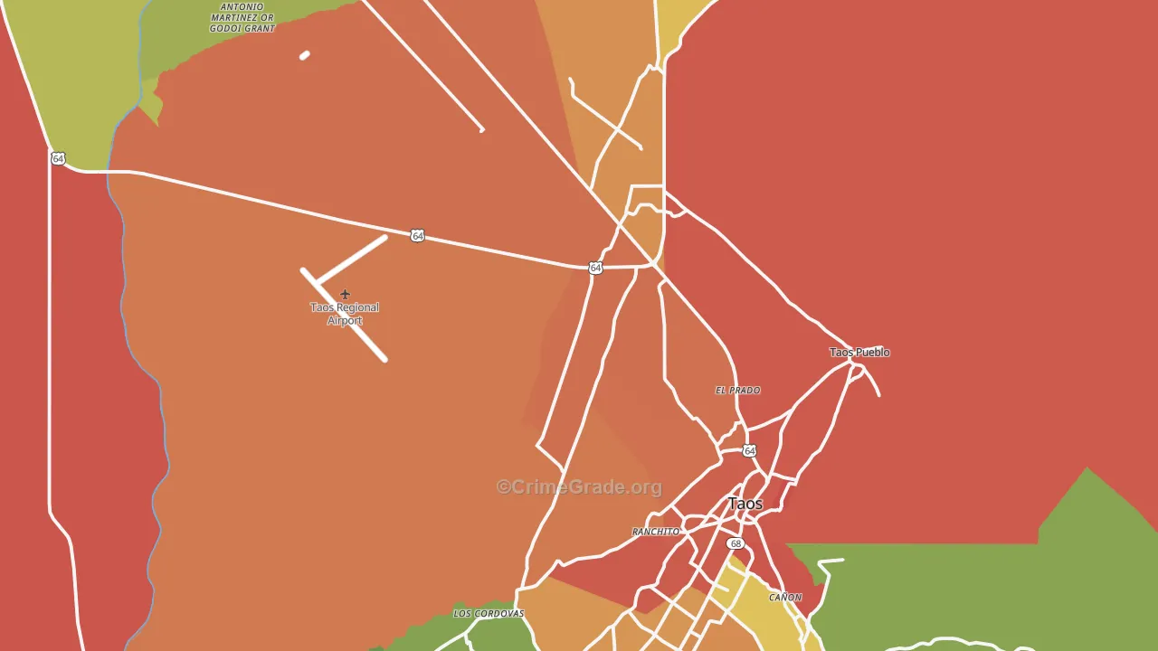 El Prado, NM Map of Robbery Rates