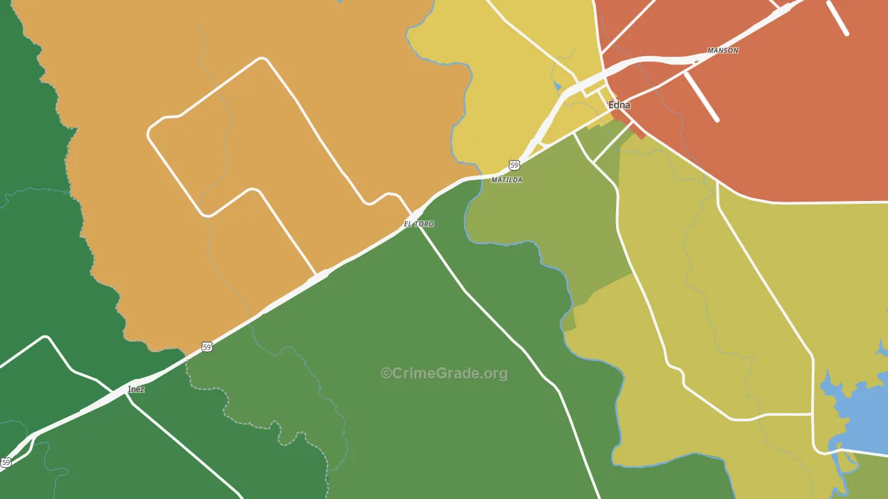 El Toro, TX Map of Robbery Rates