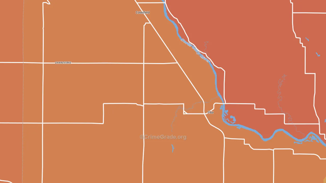 Elba, NE Map of Robbery Rates