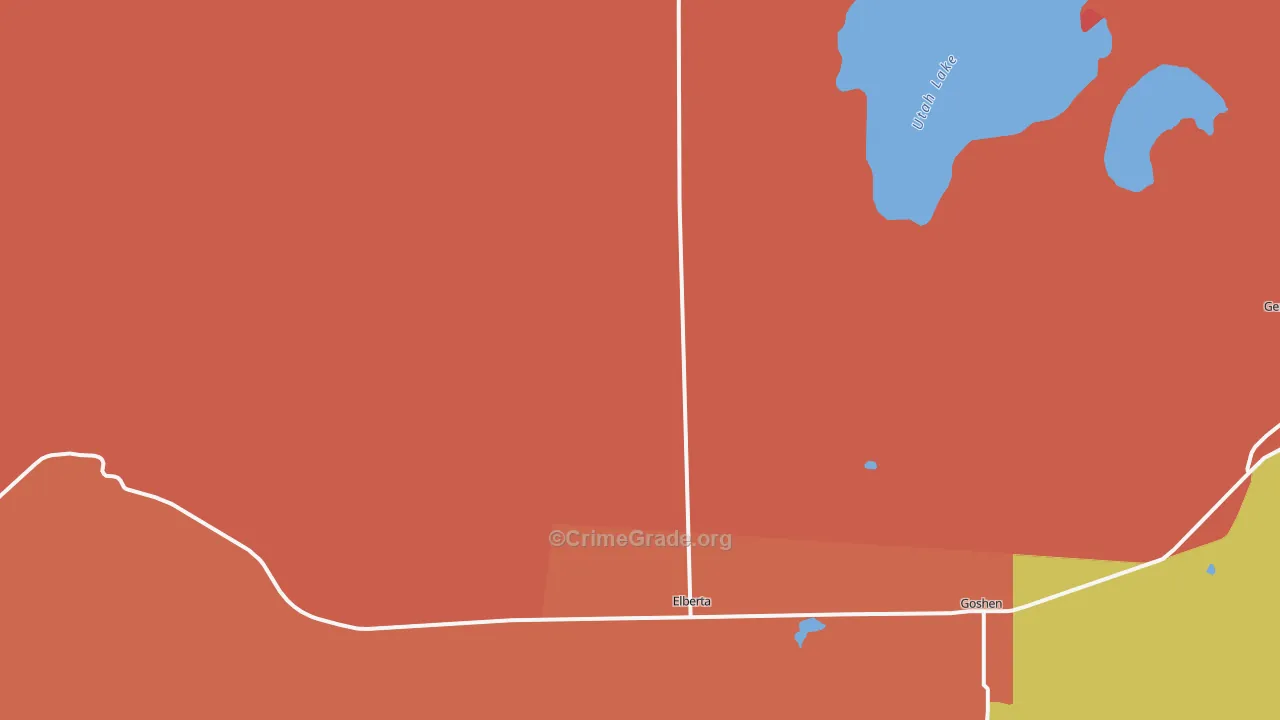 Elberta, UT Map of Robbery Rates