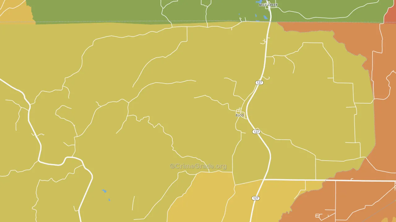 Elco, IL Map of Robbery Rates