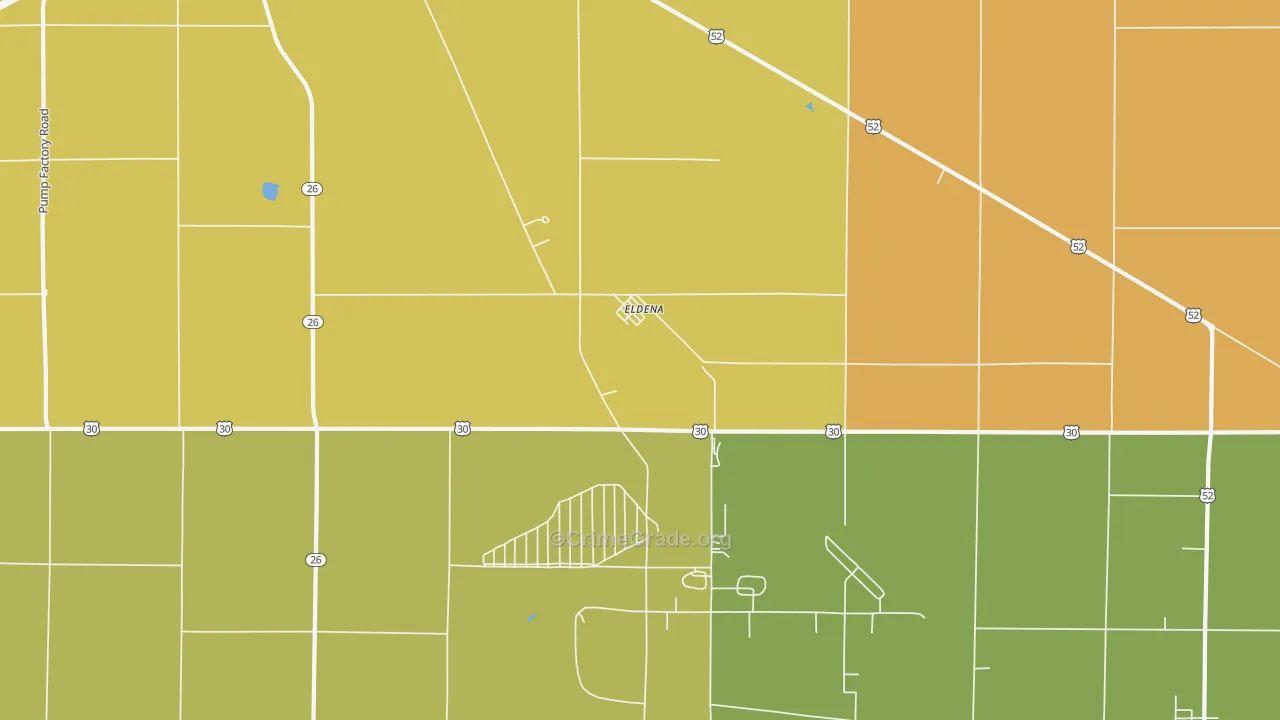 Eldena, IL Map of Robbery Rates