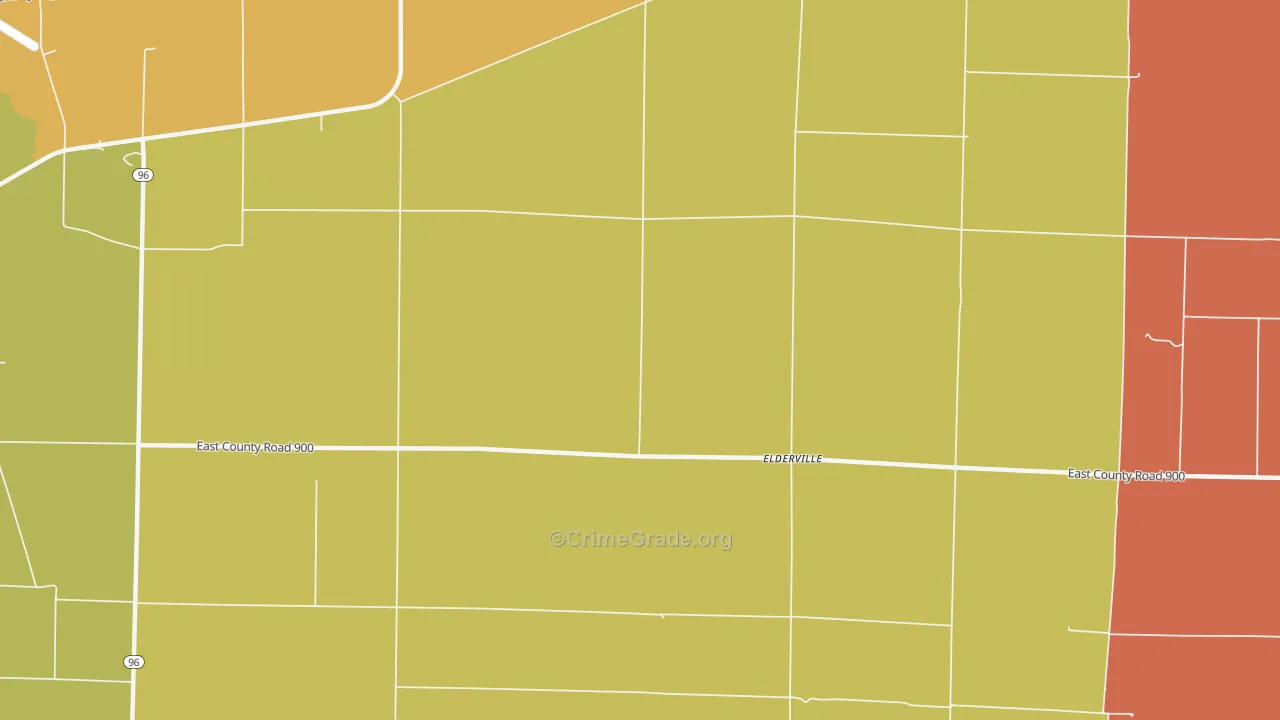 Elderville, IL Map of Robbery Rates