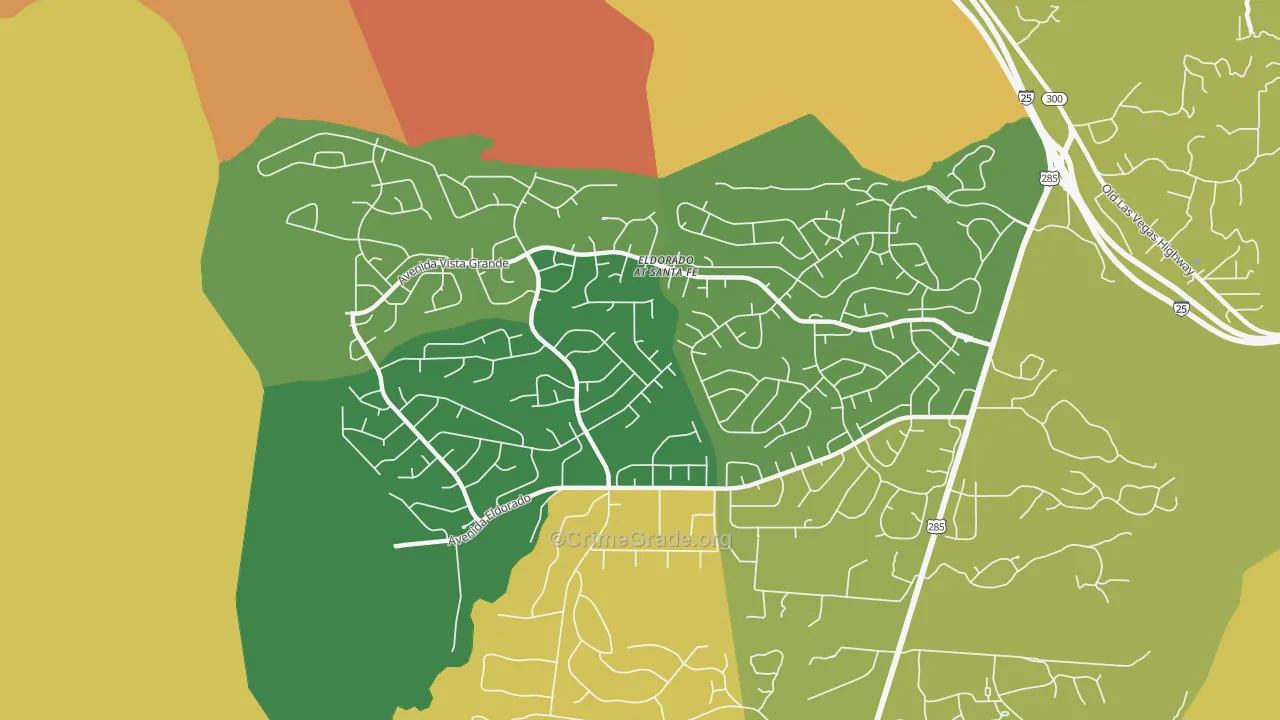 Eldorado at Santa Fe, NM Map of Robbery Rates