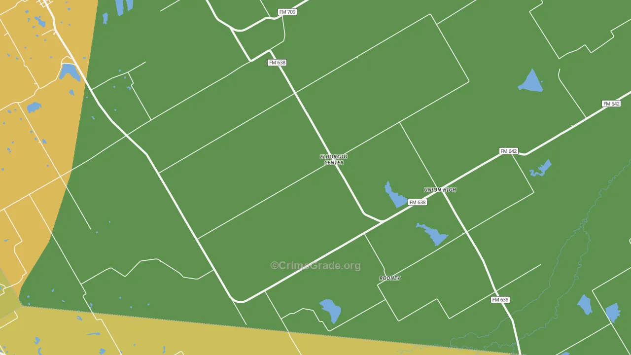Eldorado Center, TX Map of Robbery Rates