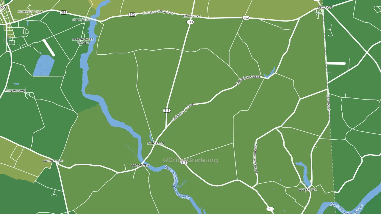 Eldorado, MD Map of Robbery Rates