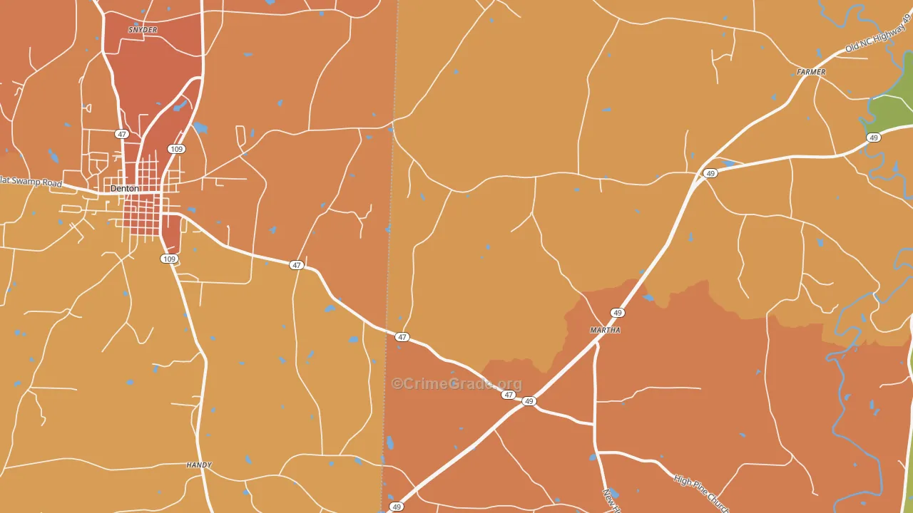 Eldorado, NC Map of Robbery Rates