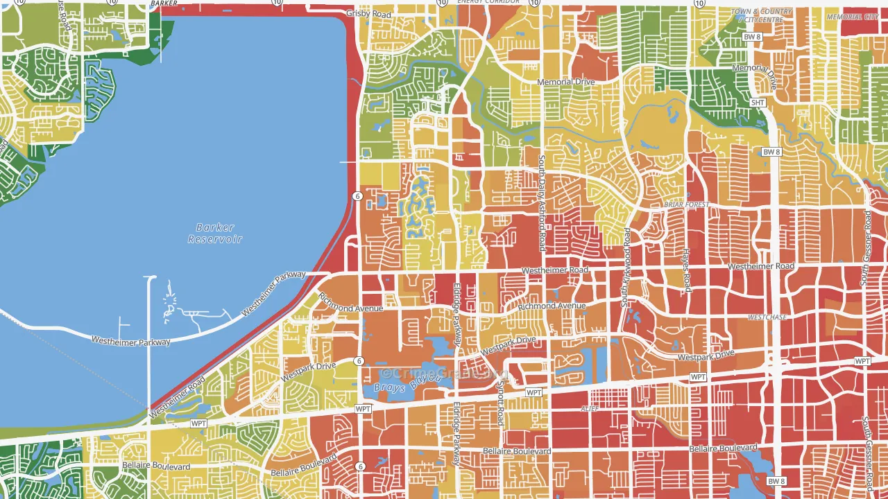 Eldridge-West Oaks, Houston, TX Map of Robbery Rates