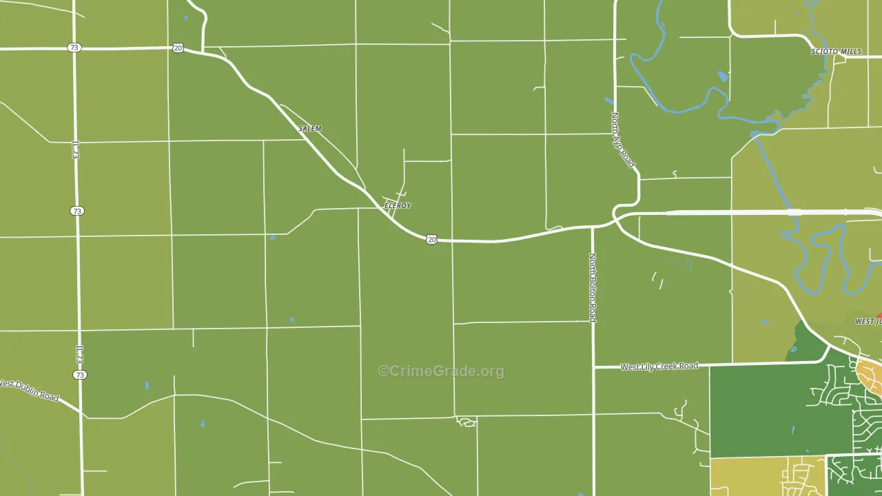 Eleroy, IL Map of Robbery Rates