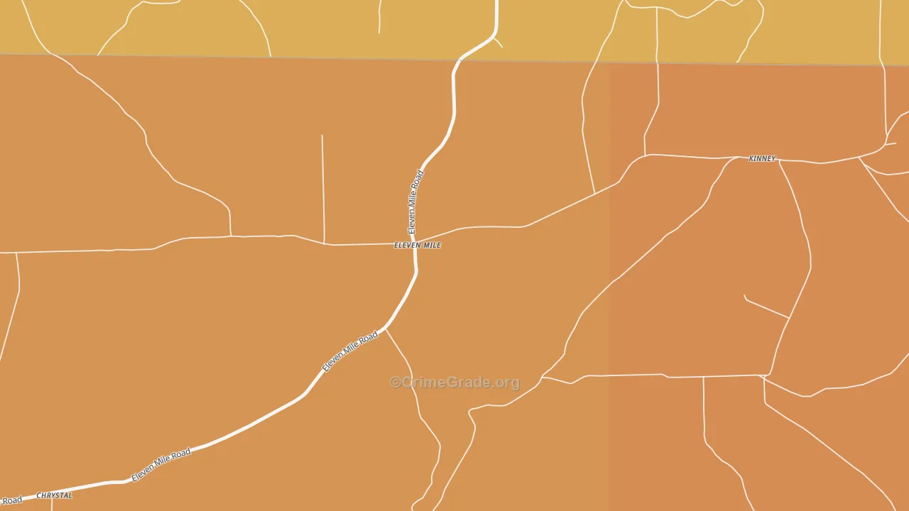 Eleven Mile, PA Map of Robbery Rates