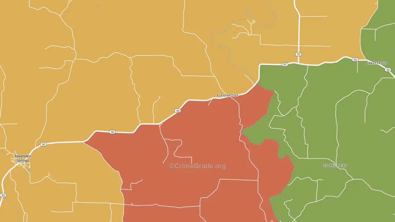 Elevenpoint, AR Map of Robbery Rates