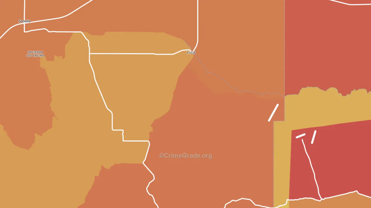 Elgin, AZ Map of Robbery Rates