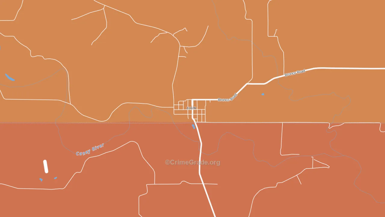 Elgin, KS Map of Robbery Rates
