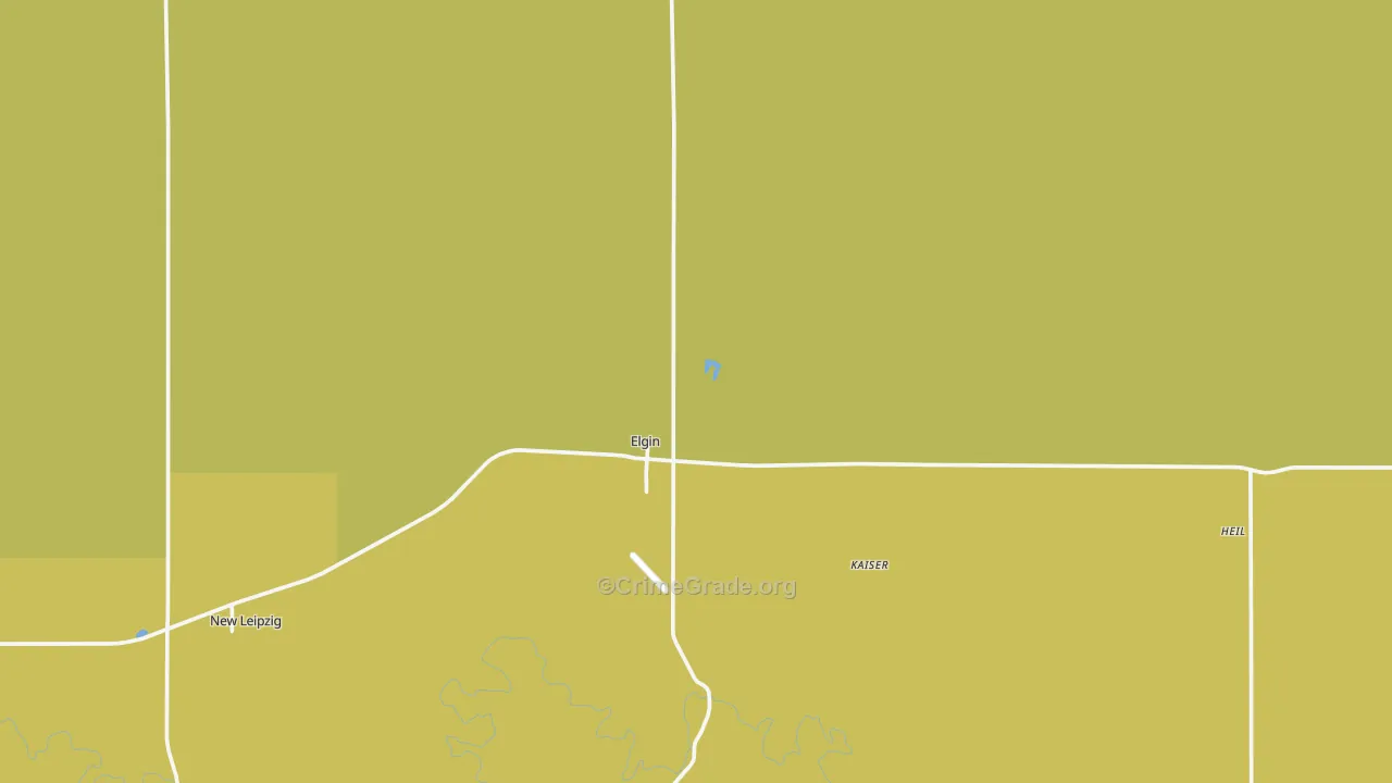 Elgin, ND Map of Robbery Rates