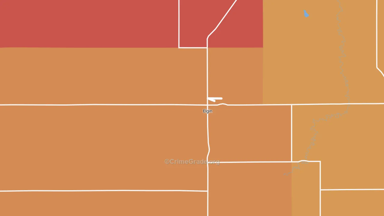 Elgin, NE Map of Robbery Rates