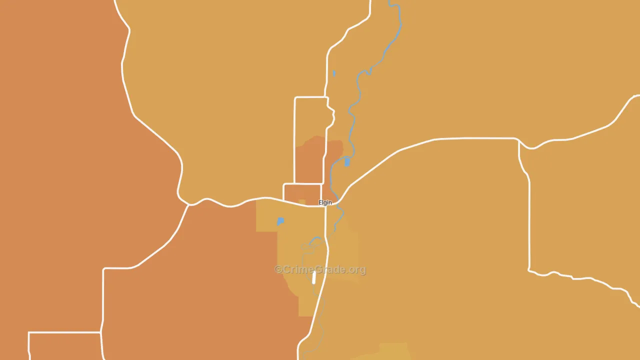 Elgin, OR Map of Robbery Rates