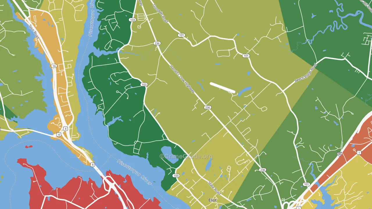 Eliot, ME Map of Robbery Rates