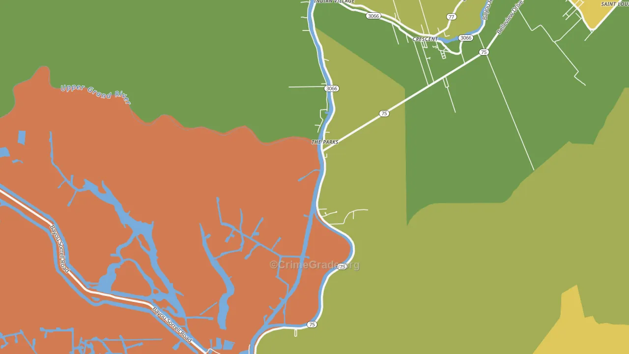 Eliza, LA Map of Robbery Rates