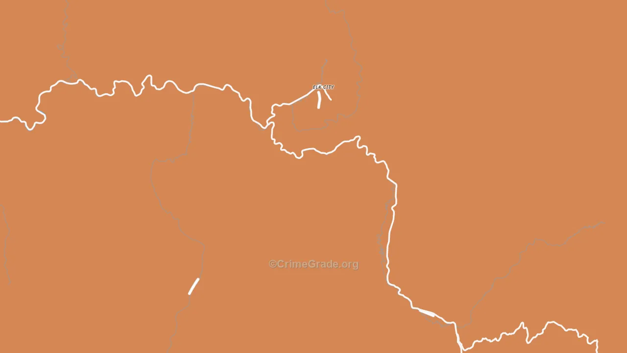Elk City, ID Map of Robbery Rates