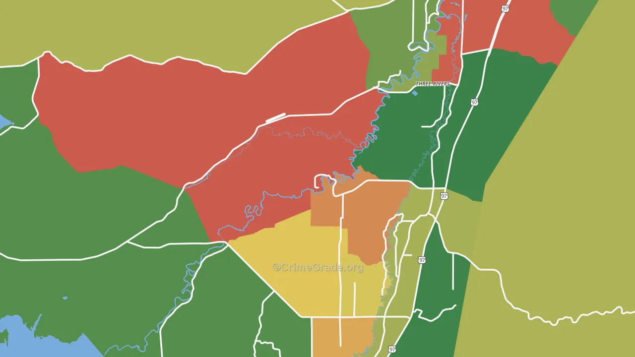 Elk Lake, OR Map of Robbery Rates