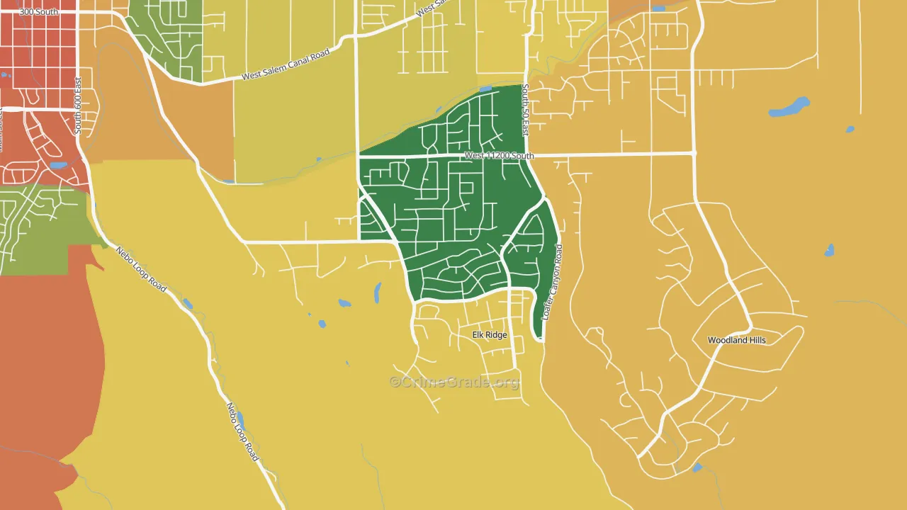 Elk Ridge, UT Map of Robbery Rates