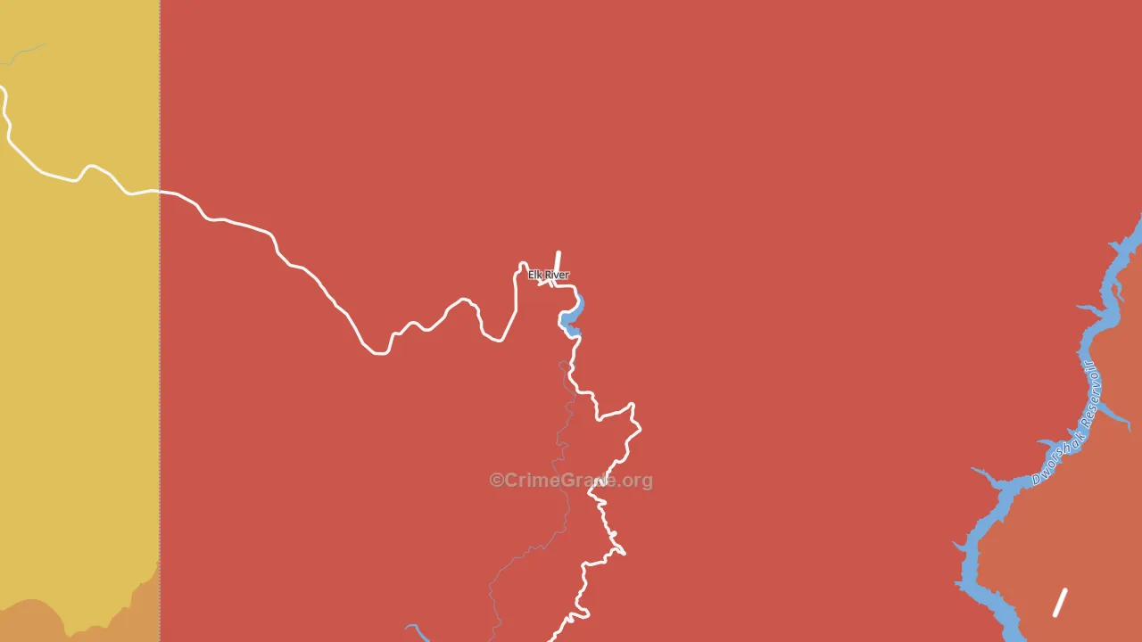 Elk River, ID Map of Robbery Rates