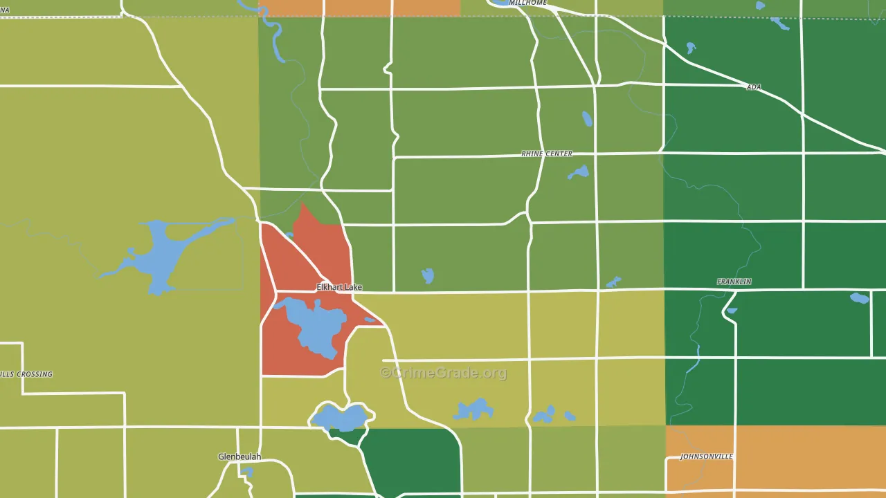 Elkhart Lake, WI Map of Robbery Rates