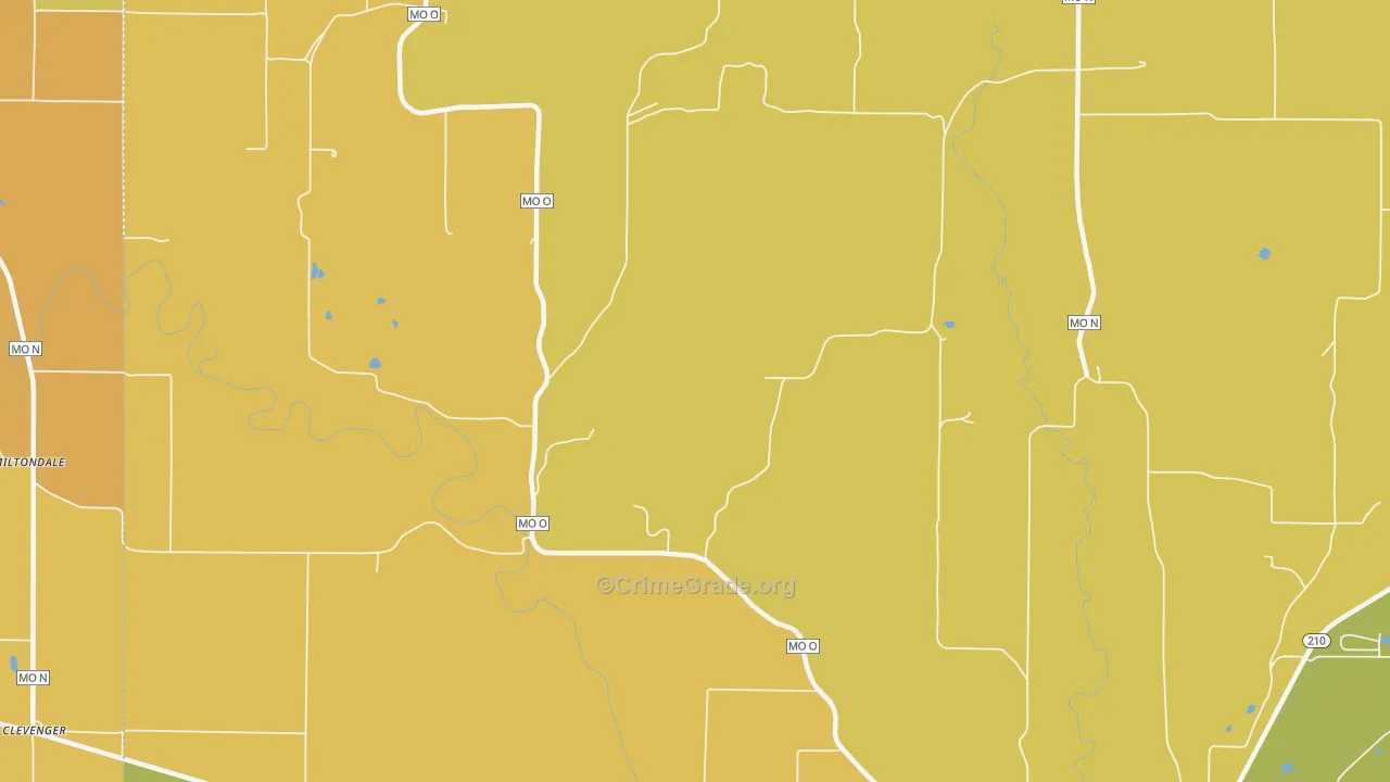 Elkhorn, MO Map of Robbery Rates