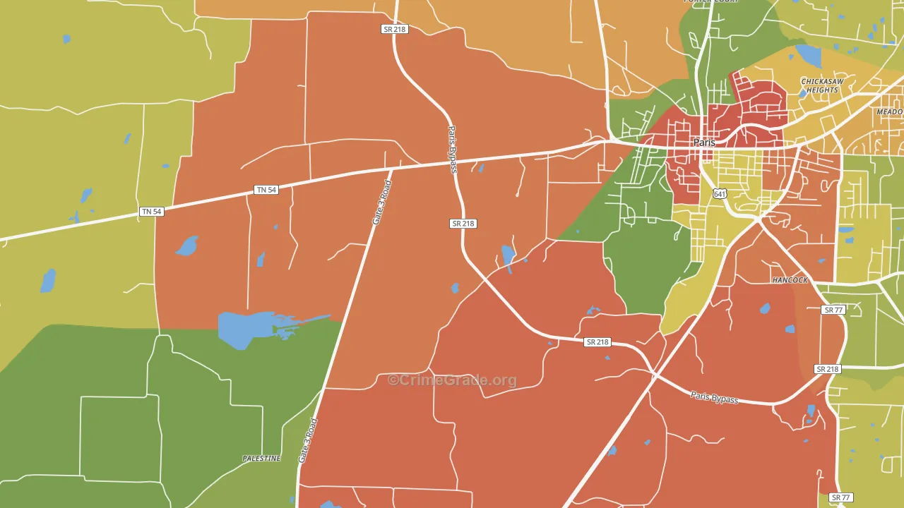 Elkhorn, TN Map of Robbery Rates