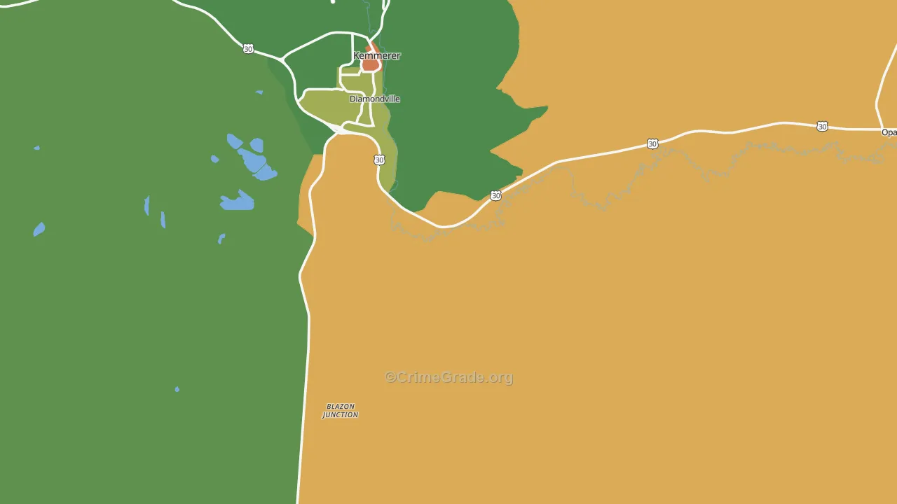 Elkol, WY Map of Robbery Rates