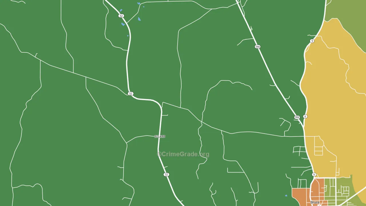 Ellard, MS Map of Robbery Rates
