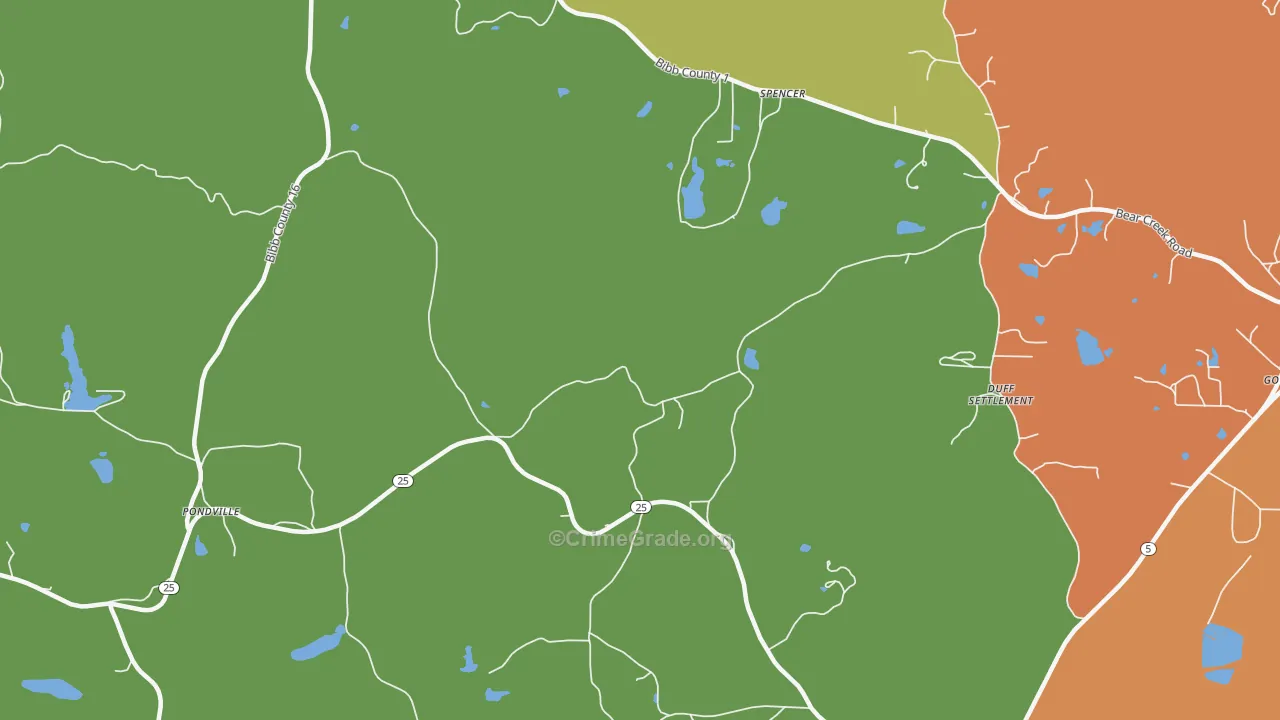 Ellards, AL Map of Robbery Rates