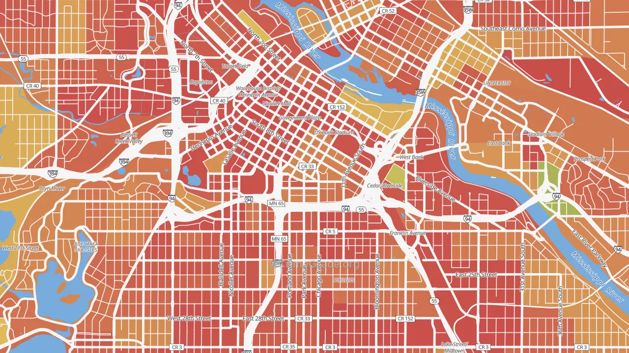 Elliot Park, Minneapolis, MN Map of Robbery Rates