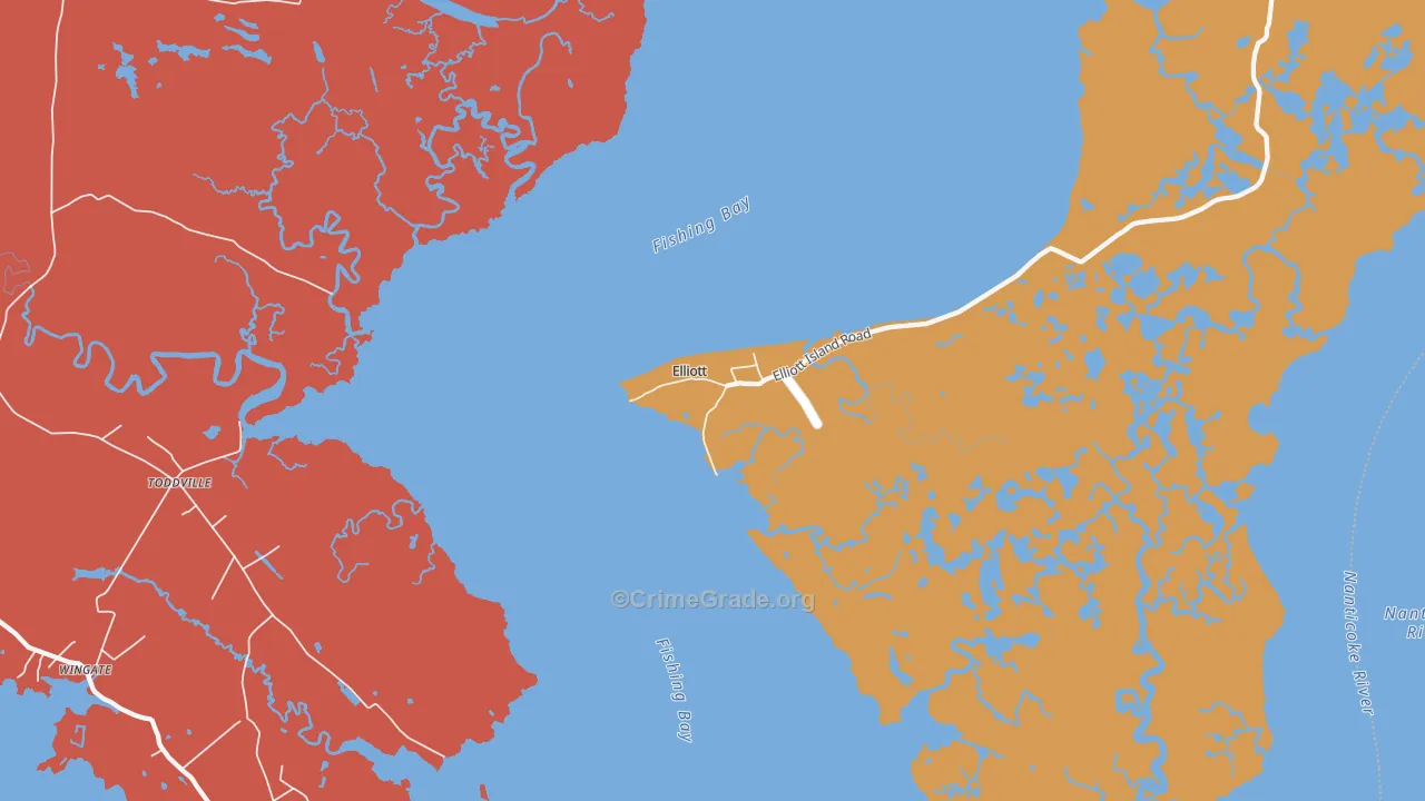 Elliott, MD Map of Robbery Rates