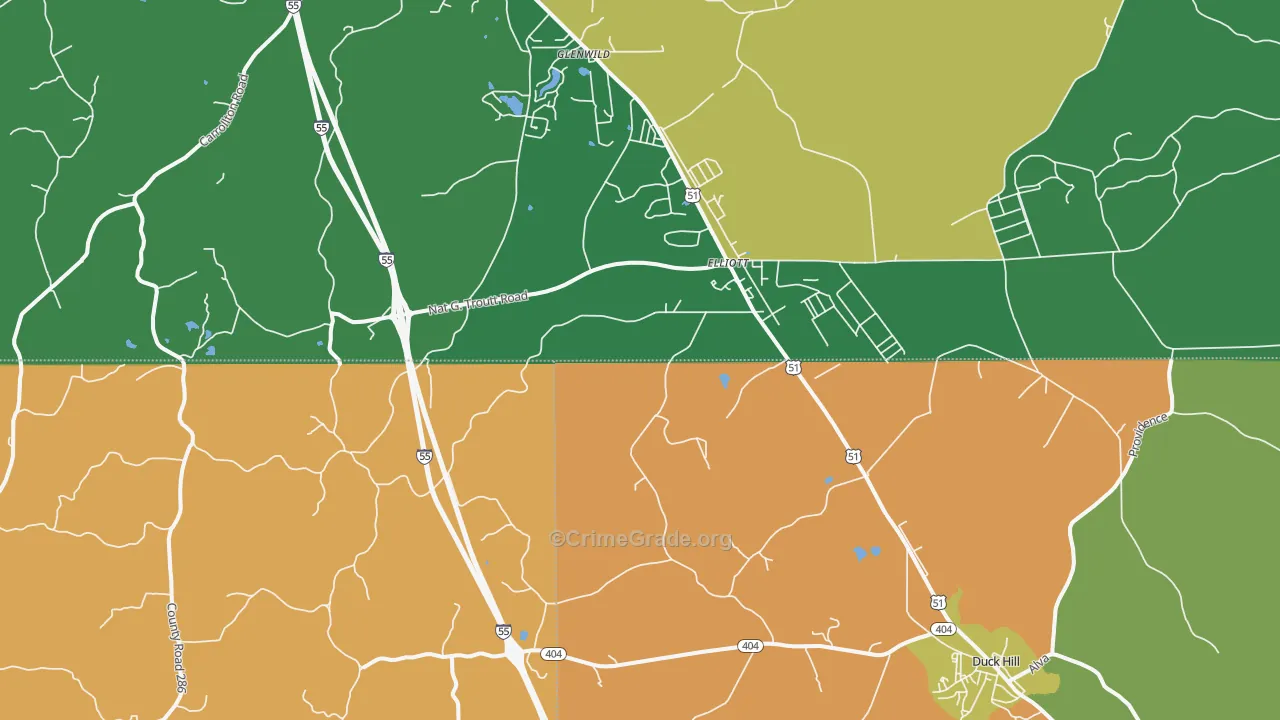 Elliott, MS Map of Robbery Rates
