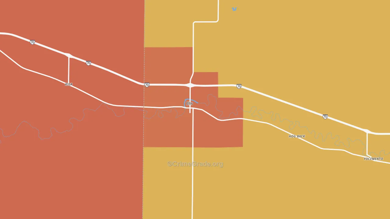 Ellis, KS Map of Robbery Rates
