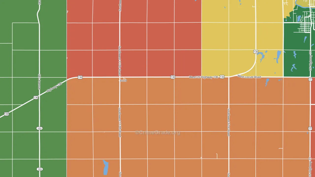 Ellis, NE Map of Robbery Rates