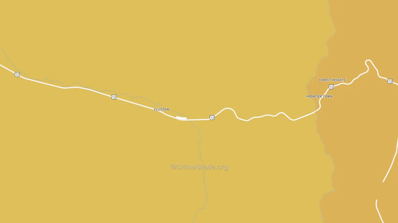 Elliston, MT Map of Robbery Rates