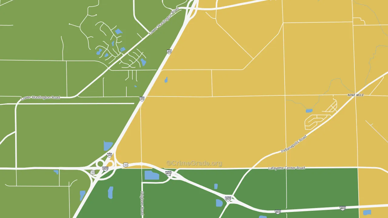 Ellisville, IN Map of Robbery Rates