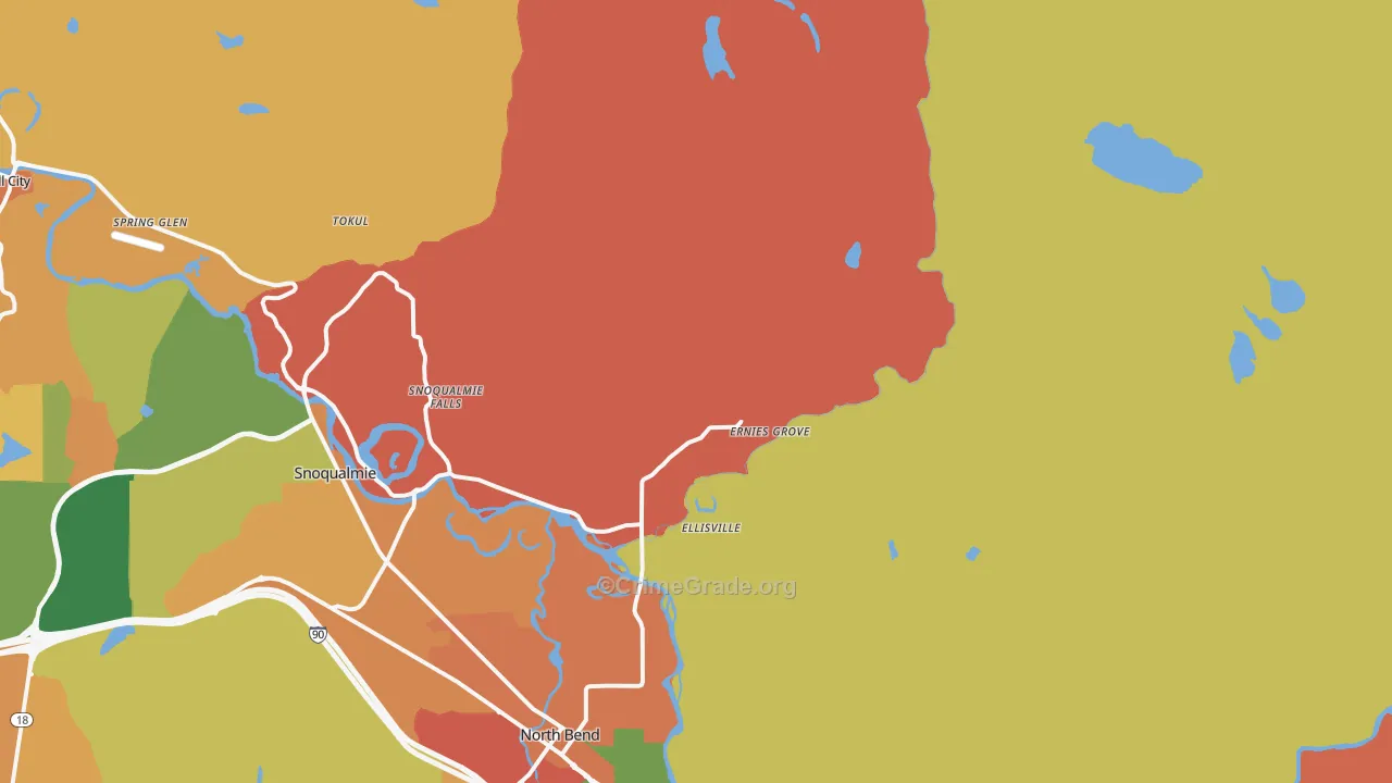 Ellisville, WA Map of Robbery Rates