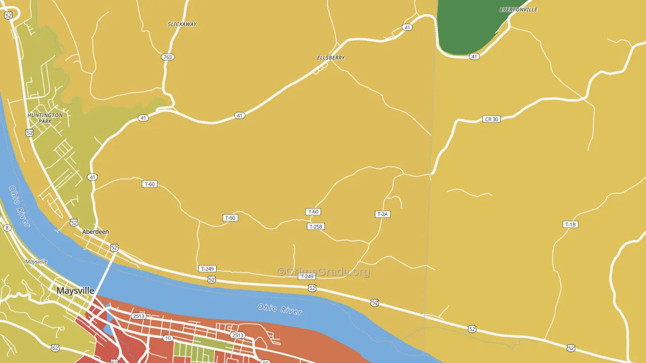 Ellsberry, OH Map of Robbery Rates