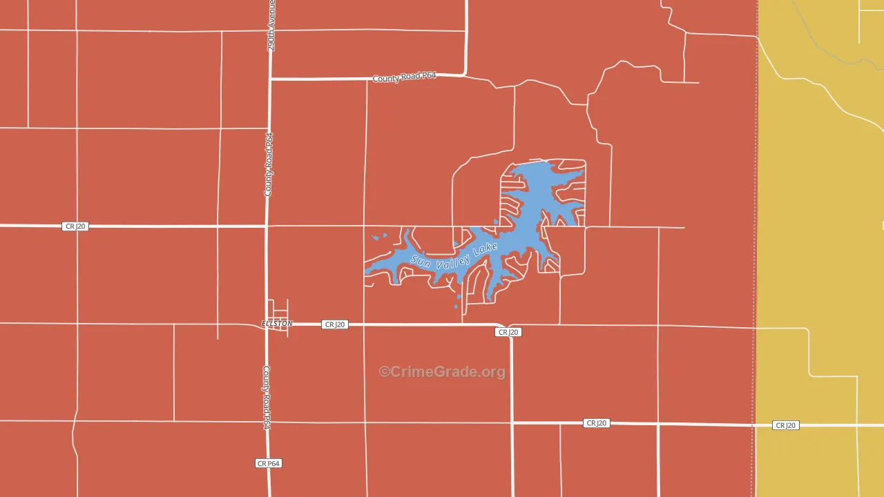 Ellston, IA Map of Robbery Rates