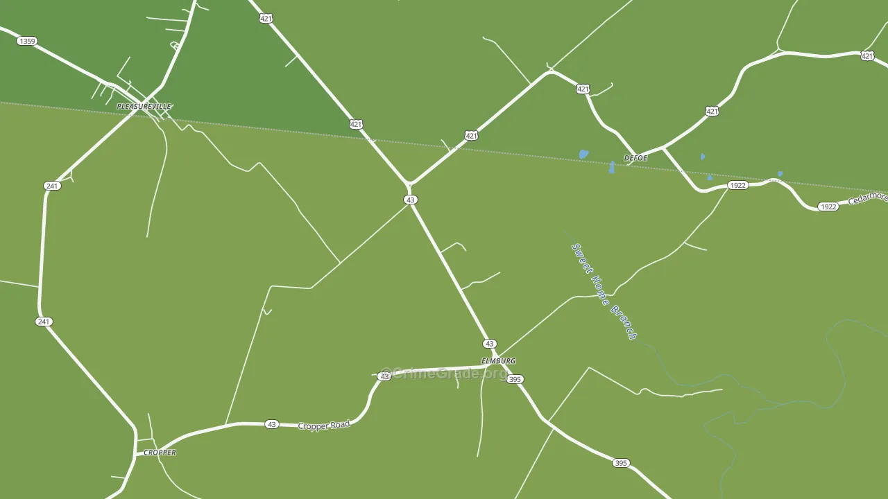 Elmburg, KY Map of Robbery Rates