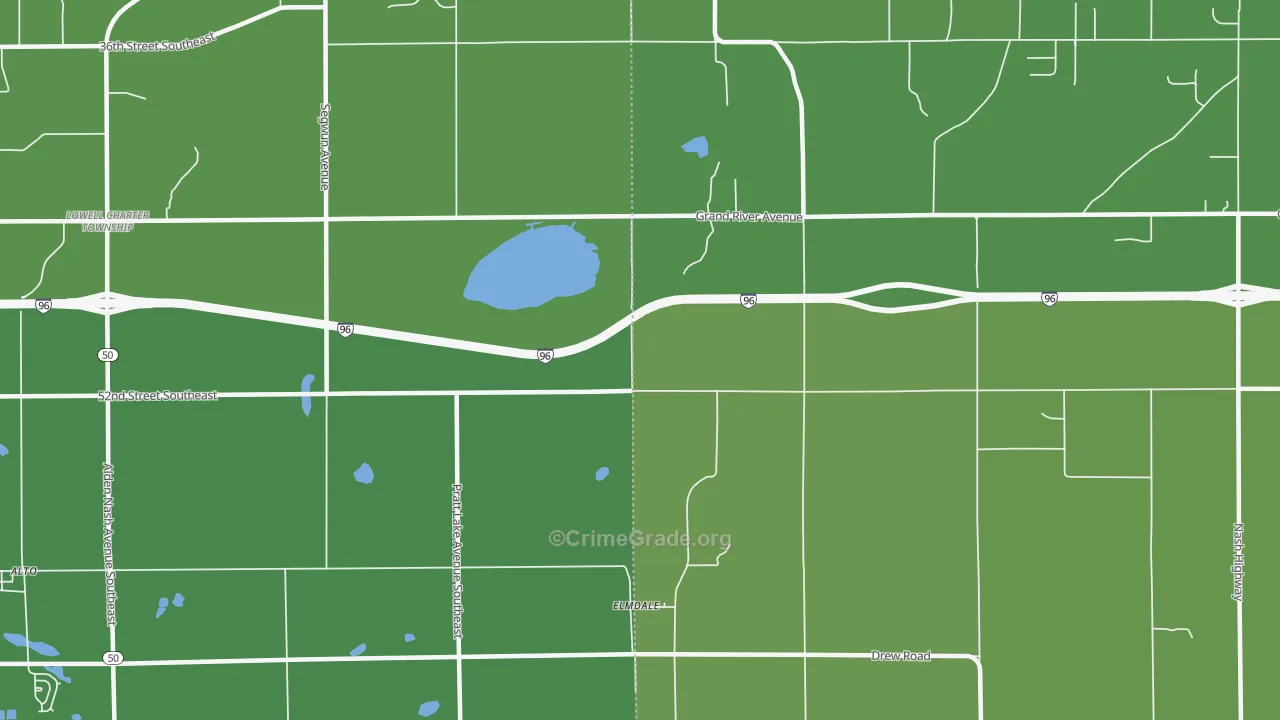Elmdale, MI Map of Robbery Rates