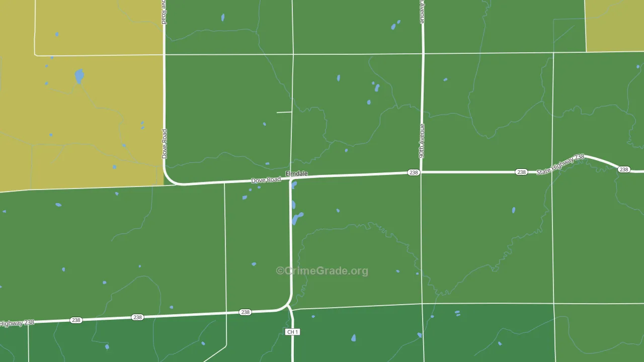 Elmdale, MN Map of Robbery Rates