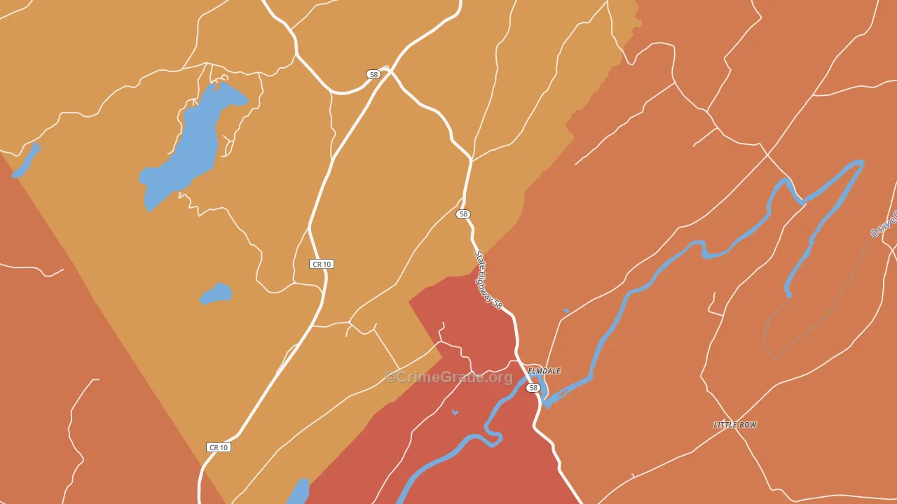 Elmdale, NY Map of Robbery Rates